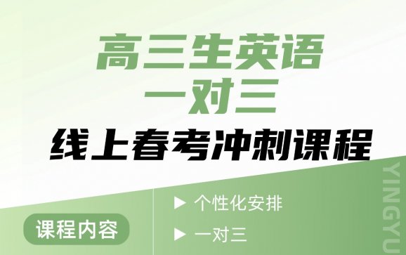上海高三生线上英语一对三春考冲刺课程（上海高中线上英语K12